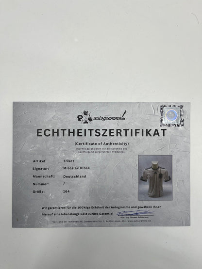 DFB jersey Miroslav Klose signed Adidas COA Germany Autograph 164