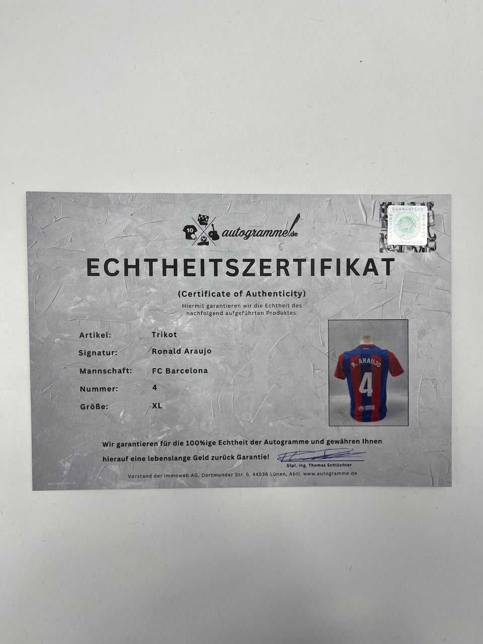 FC Barcelona jersey Ronald Araujo signed autograph Nike 176