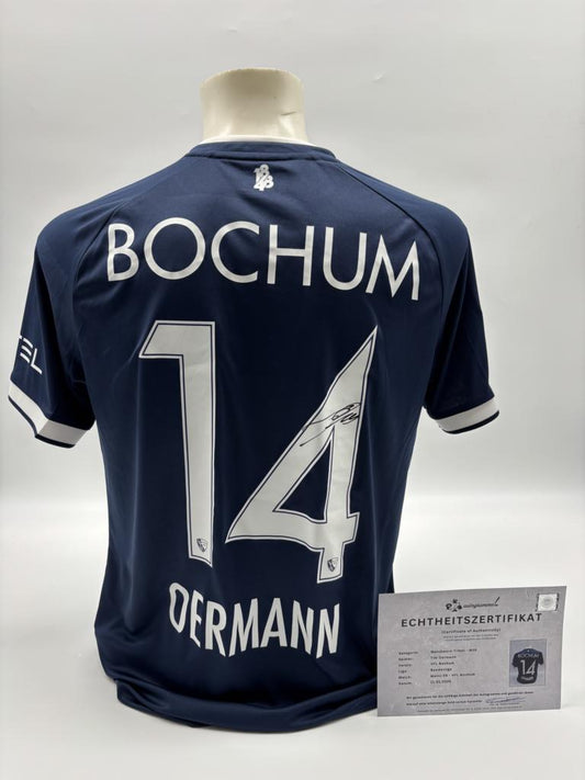 Matchworn VfL Bochum Trikot getragen & signiert von Tim Oermann Mainz-Bochum