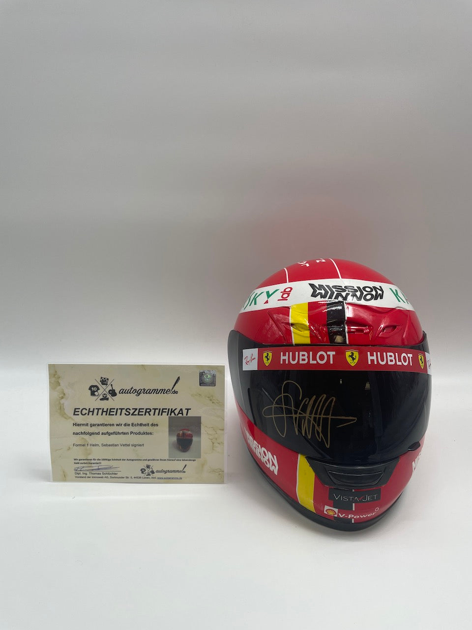 Sebastian Vettel Formula 1 Helmet Signature and Certificate of Authenticity 1:1 new