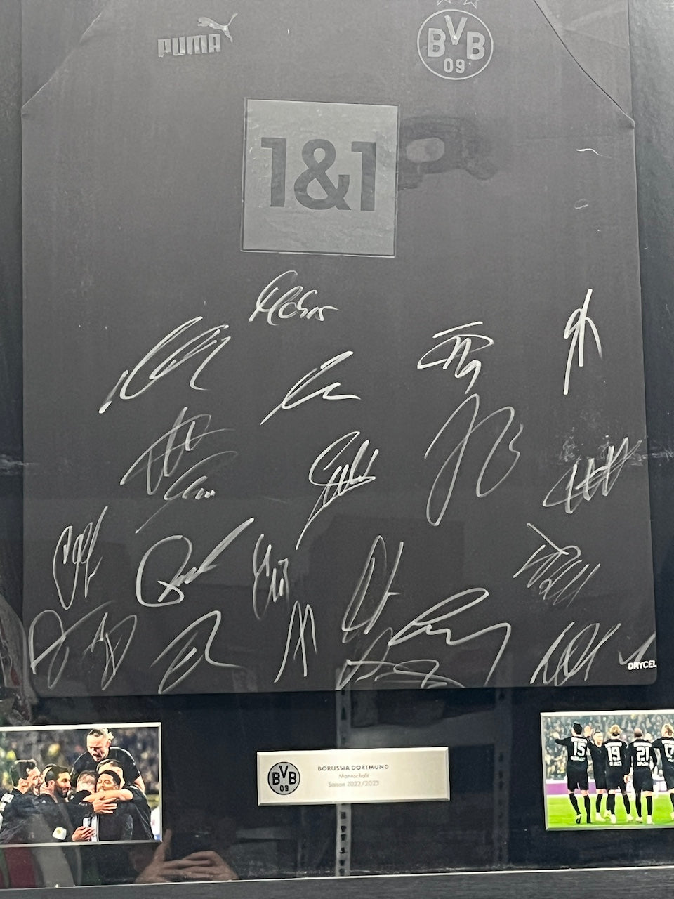 Borussia Dortmund special edition jersey 2022/2023, team signed, Puma BVB frame