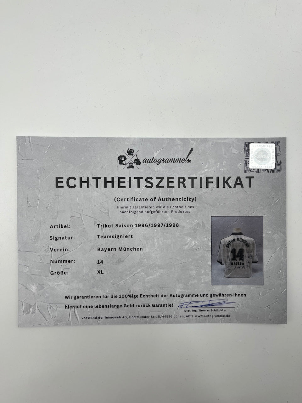 Bayern München Trikot 1996/1997/1998 Teamsigniert Autogramm Adidas XL