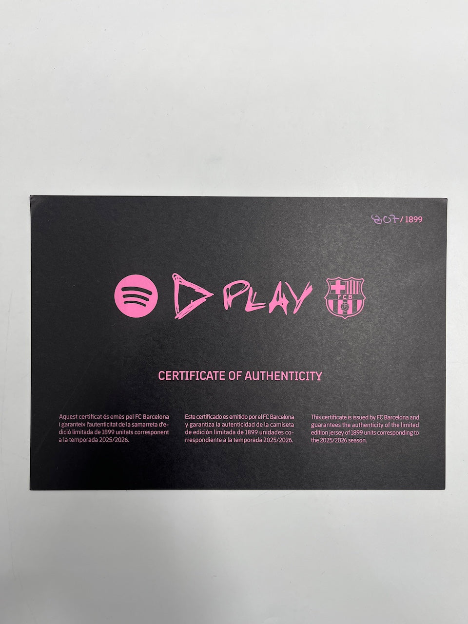 Limited Barcelona x Play jersey Ed Sheeran L 807/1899