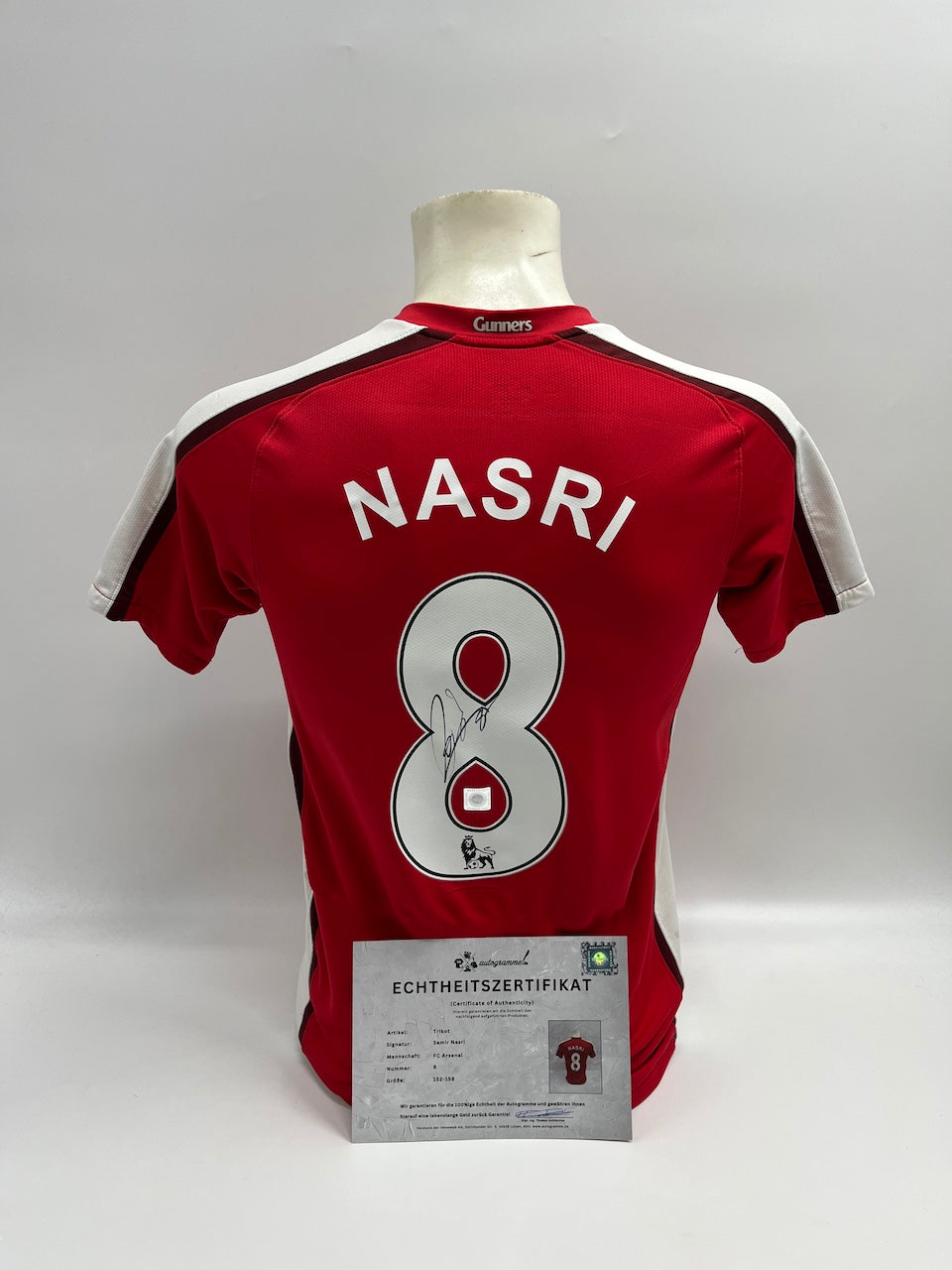 FC Arsenal jersey Samir Nasri signed Adidas COA Autograph 152-158