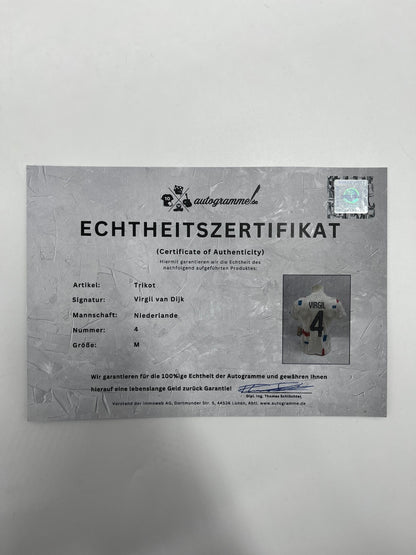 Netherlands women's jersey signed by Virgil van Dijk, autographed Holland M