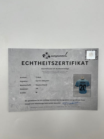 DFB Trikot Karim Adeyemi signiert Autogramm Adidas COA M