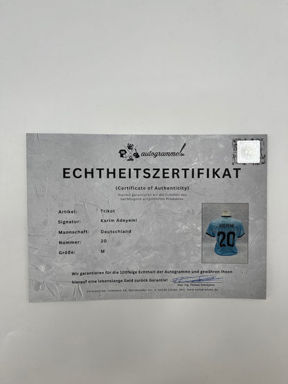DFB jersey Karim Adeyemi signed autograph Adidas COA new M