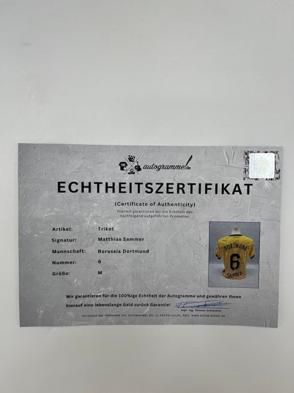 Camiseta auténtica del Borussia Dortmund firmada por Matthias Sammer BVB Puma M