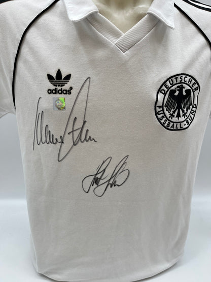 Camiseta DFB Repro Klaus Fischer y Horst Hrubesch firmaron Adidas COA M