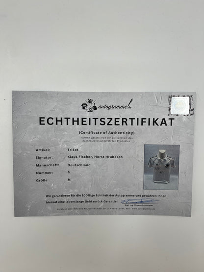Camiseta DFB Repro Klaus Fischer y Horst Hrubesch firmaron Adidas COA M