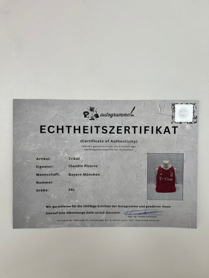 Bayern Munich jersey with Claudio Pizarro signed autograph Adidas COA 2XL