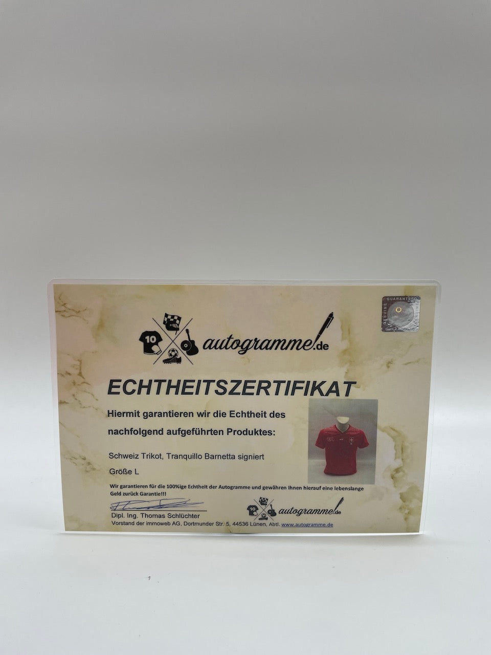 Switzerland jersey tranquillo barneta signed puma autograph hand signed l