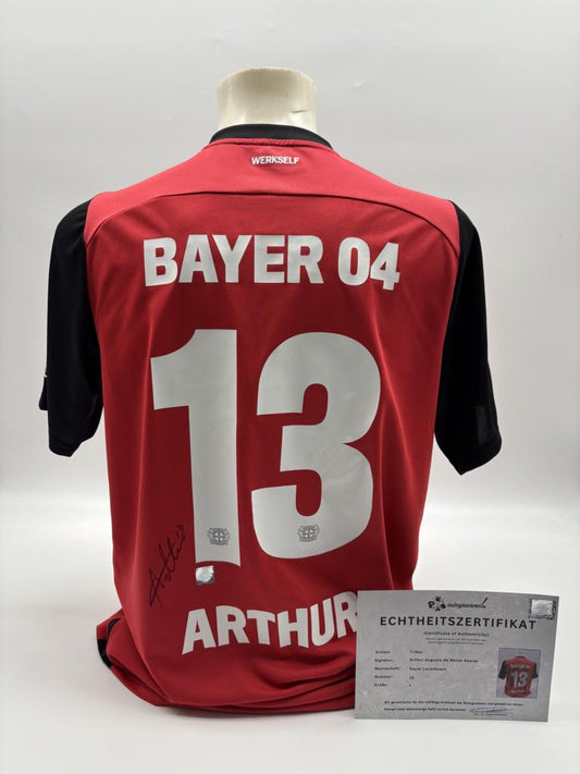 Bayer Leverkusen Trikot Arthur signiert Autogramm Bundesliga L COA