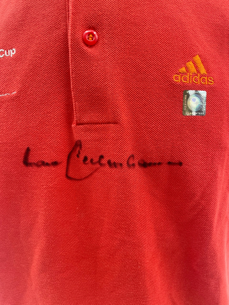 Adidas Poloshirt Franz Beckenbauer signiert Autogramm Neu S