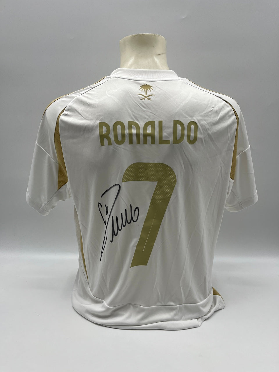 Al Nassr FC Trikot Cristiano Ronaldo signiert Autogramm Fußball weiß L