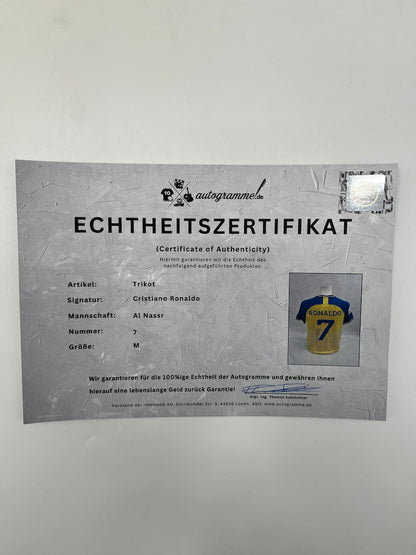 Al Nassr FC Trikot Cristiano Ronaldo signiert Autogramm COA M