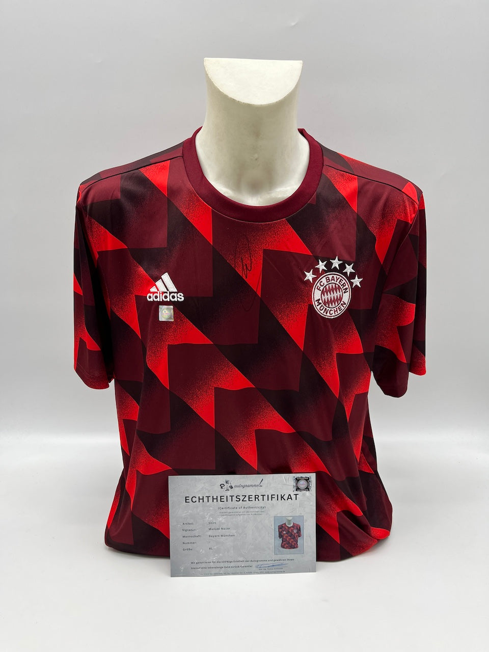 Bayern München Shirt Manuel Neuer signiert Autogramm Adidas XL