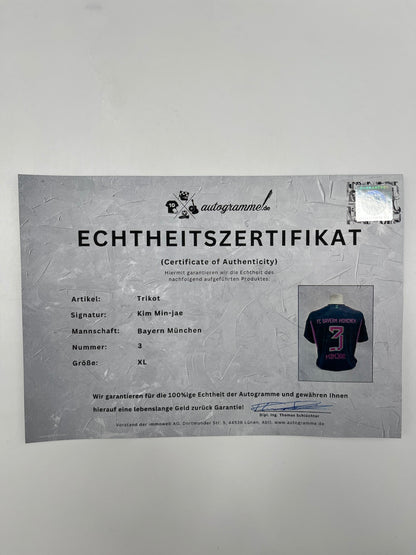 Bayern München Trikot Kim Minjae signiert Autogramm Adidas COA XL