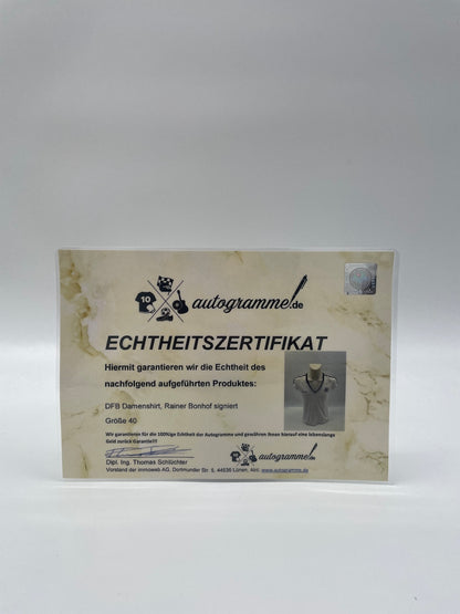 DFB Women's jersey Rainer Bonhof signed autographs adidas 40