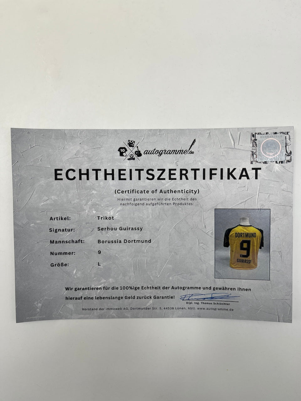 Borussia Dortmund Trikot Serhou Guirassy signiert BVB Puma L