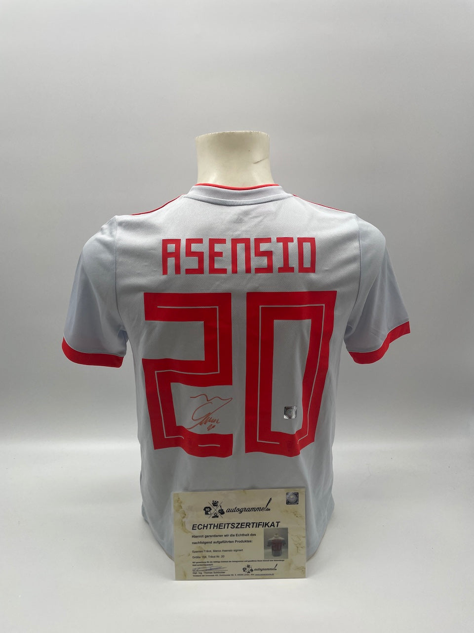 Spain jersey Marco Asensio signed adidas football new Spain 164