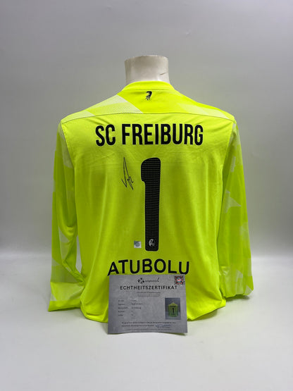 Camiseta de portero del SC Freiburg firmada por Noah Atubolu, Nike XL