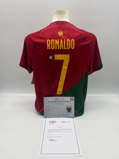 Portugal Trikot Cristiano Ronaldo signiert Autogramm COA neu M