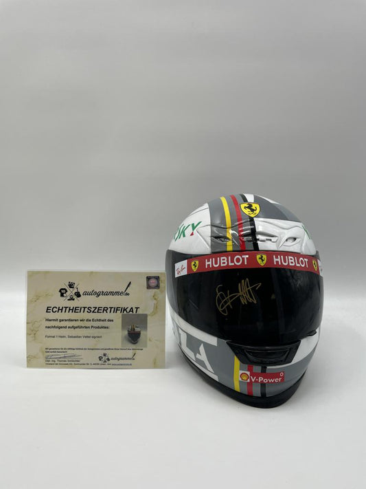 Sebastian Vettel Formel 1 Helm signiert Autogramm und Echtheitszertifikat 1:1