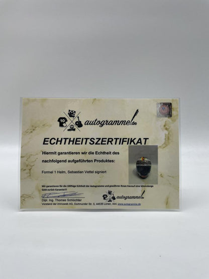 Sebastian Vettel Formula 1 helmet signed autograph of autograph COA 1: 1