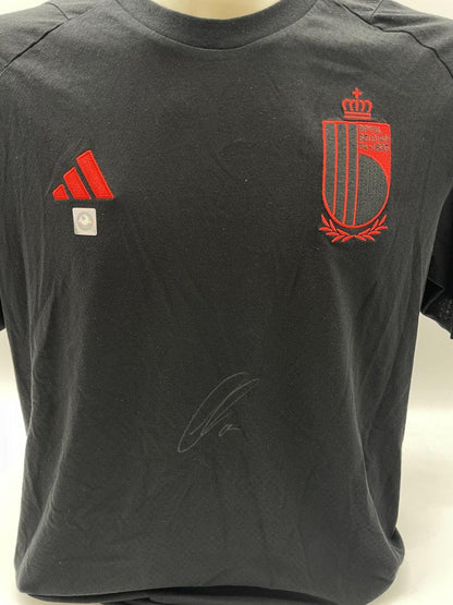 Belgium training shirt lois openda signed adidas coa autograph l