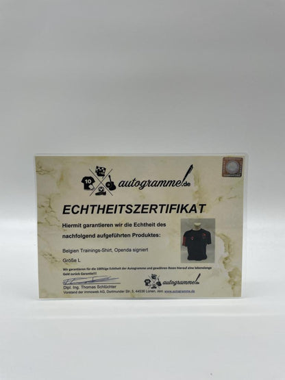 Belgium training shirt lois openda signed adidas coa autograph l