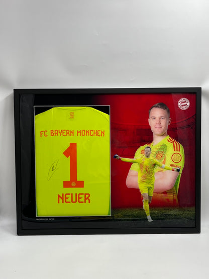 Bayern München Trikot Manuel Neuer signiert im Rahmen COA Adidas 52/100