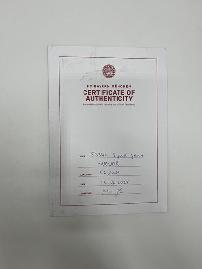 Bayern München Trikot Manuel Neuer signiert im Rahmen COA Adidas 52/100