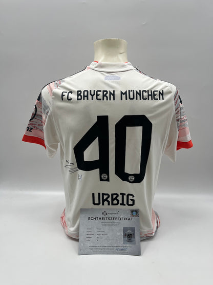 Bayern München Trikot Jonas Urbig signiert Autogramm Adidas COA M