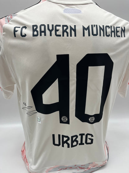 Bayern München Trikot Jonas Urbig signiert Autogramm Adidas COA M