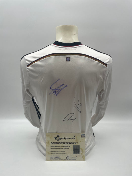 DFB jersey Rudy, Kimmich and Gnabry signed Adidas COA autograph M