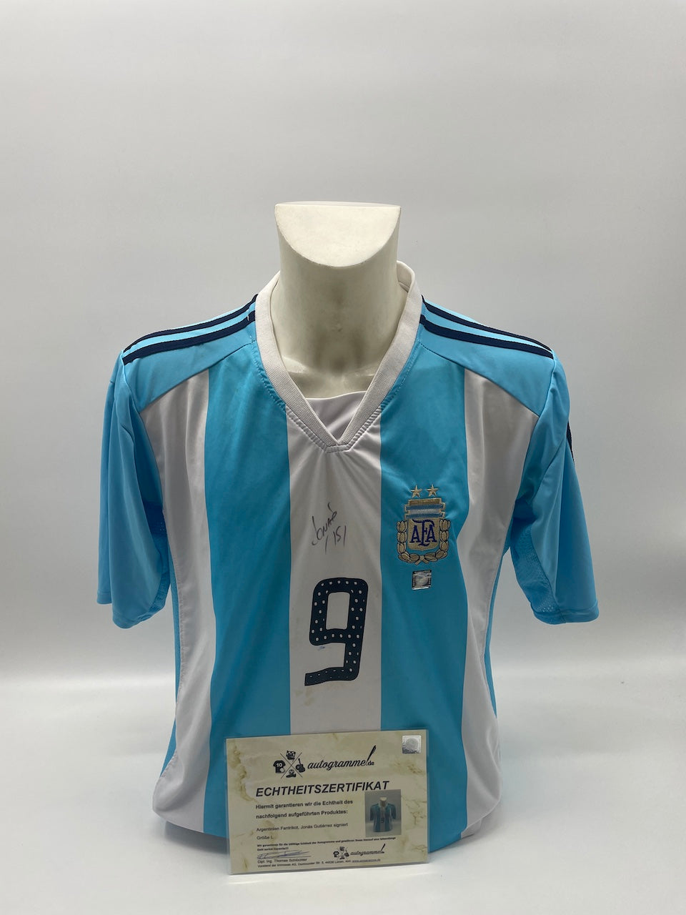 Argentina Jersey Jonas Gutierrez signed autograph Adidas COA L