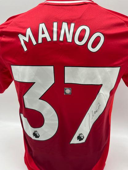 Manchester United Trikot Kobbie Mainoo signiert Autogramm Adidas 164