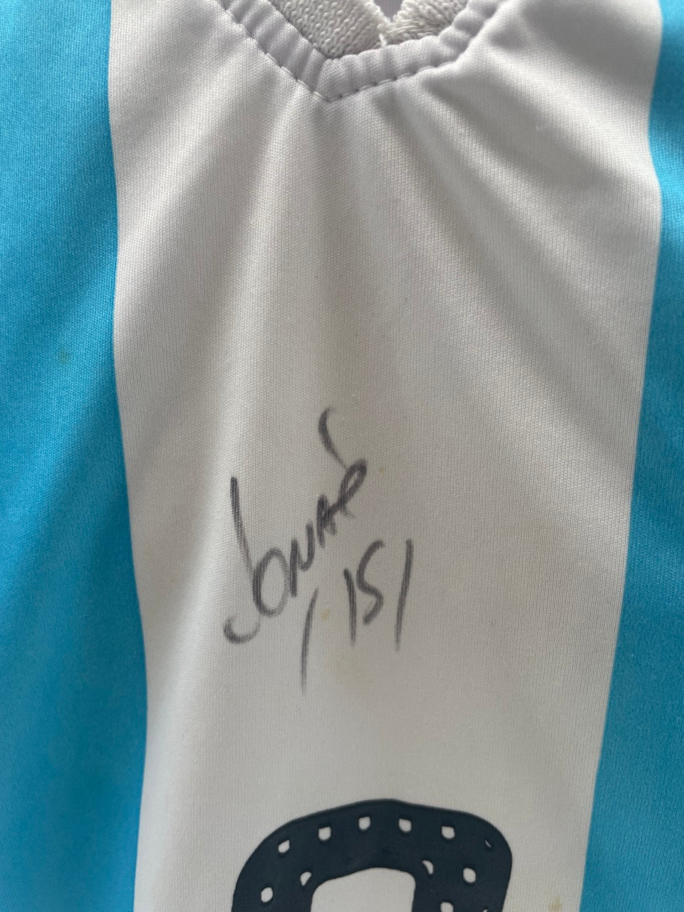 Argentina Jersey Jonas Gutierrez signed autograph Adidas COA L