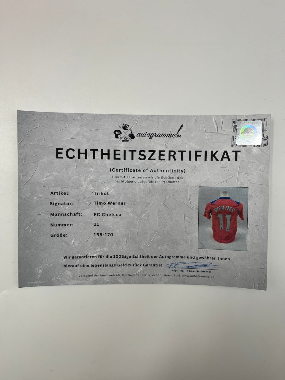 FC Chelsea Trikot Timo Werner signiert Autogramm Nike 158-170