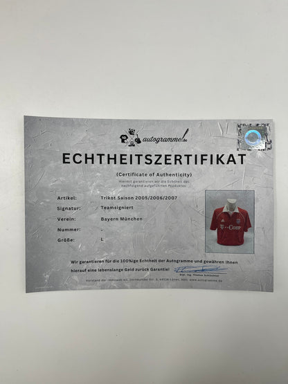 Bayern München Trikot 2005/2006, 2006/2007 Teamsigniert Autogramm COA Adidas L
