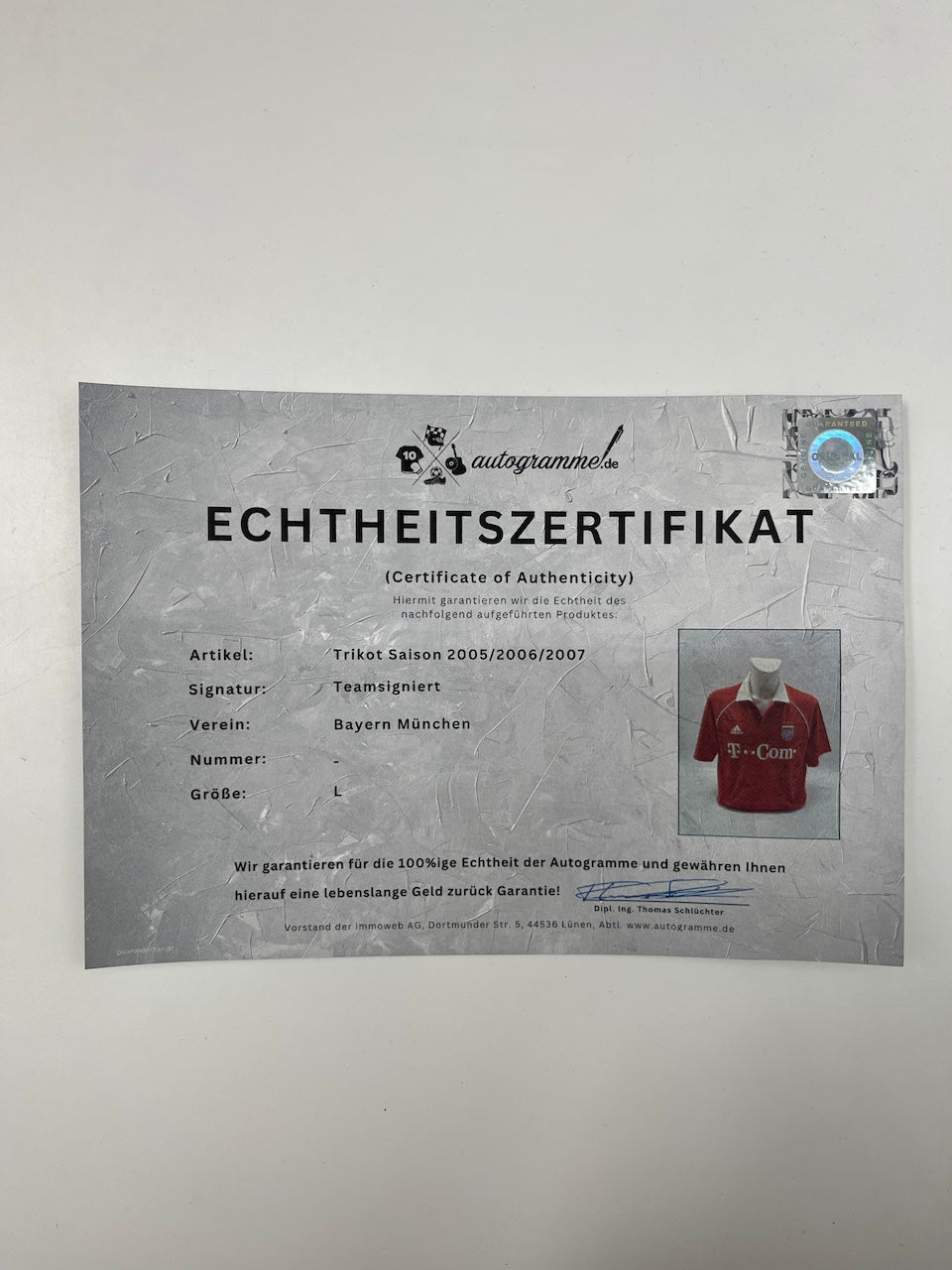 Bayern München Trikot 2005/2006, 2006/2007 Teamsigniert Autogramm COA Adidas L