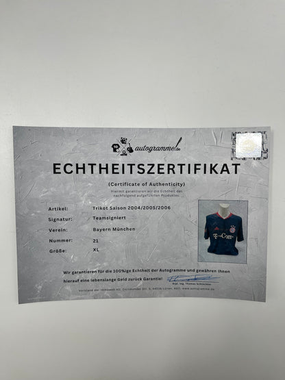Bayern München Trikot 2004/2005, 2005/2006 Teamsigniert Autogramm COA Adidas XL