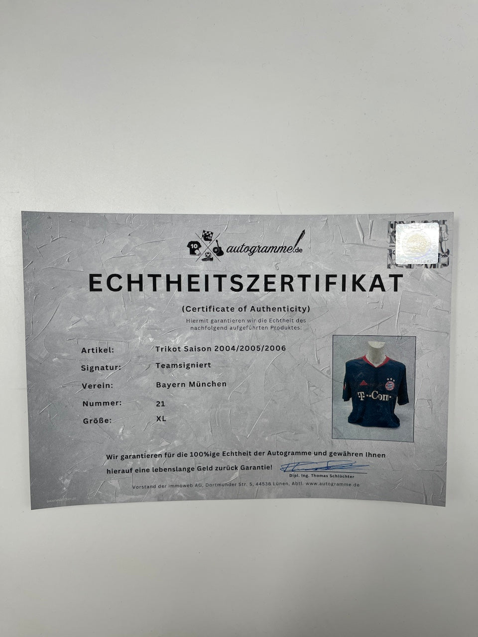 Bayern München Trikot 2004/2005, 2005/2006 Teamsigniert Autogramm COA Adidas XL
