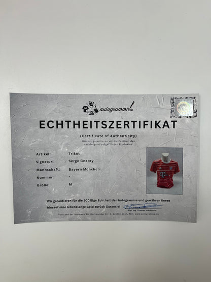 Bayern München Trikot Serge Gnabry signiert Autogramm Adidas COA M