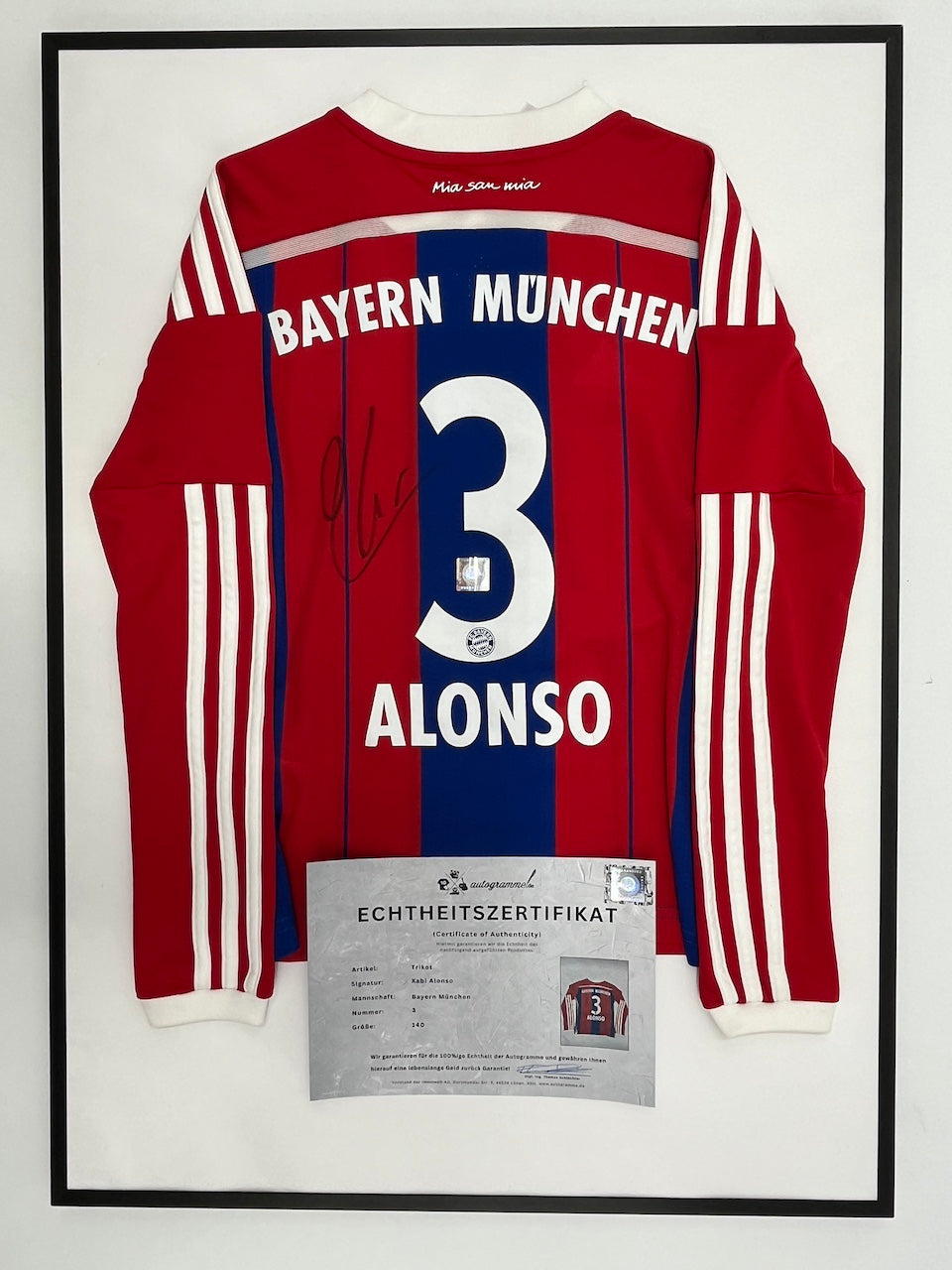 Bayern München Trikot Xabi Alonso signiert im Rahmen COA Adidas 140