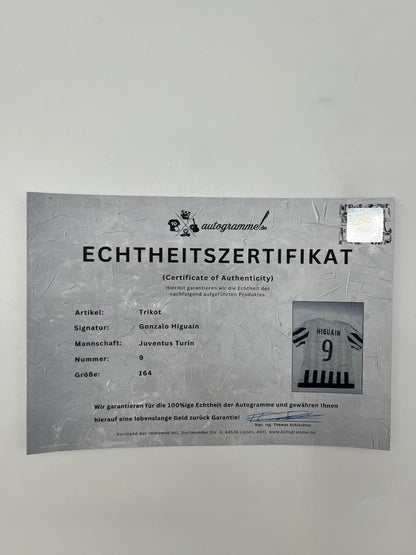 Juventus Turin Trikot Gonzalo Higuain signiert im Rahmen COA 164