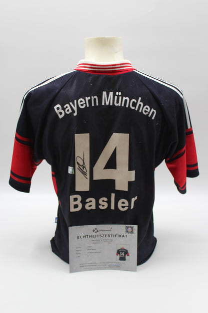 Bayern München Trikot Mario Basler signiert Autogramme Adidas Proof FCB S