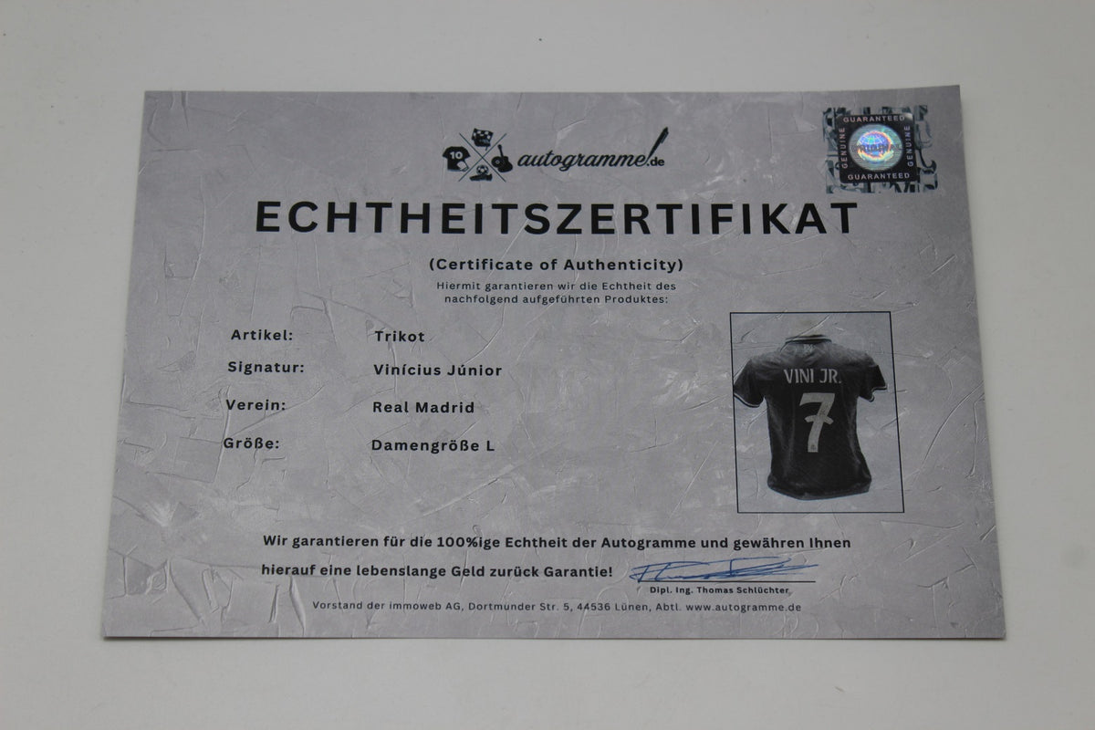 Real Madrid Damen Trikot Vinicius Junior signiert Autogramm neu  L