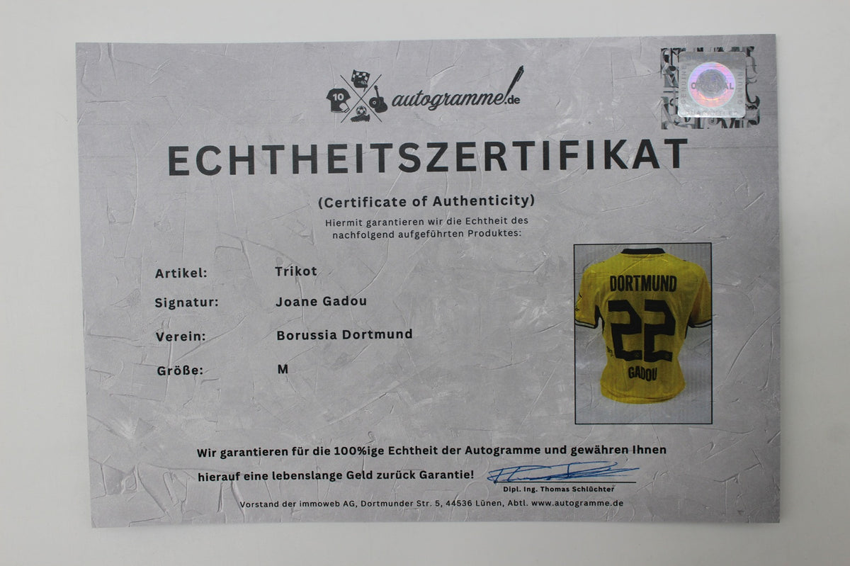Borussia Dortmund Trikot Joane Gadou COA BVB Puma neu M 26/27